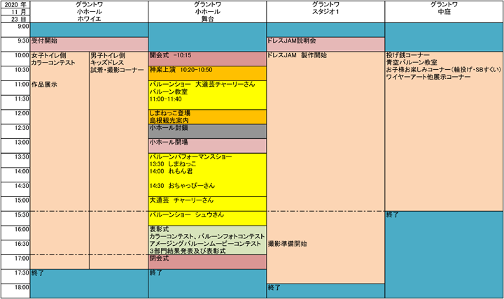 ツイスターズミニ タイムテーブル
